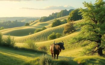 A tranquil nature scene showcasing calm earth tones, embodying a relaxed week in Taurus season.