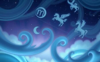 An artistic representation of zodiac symbols in harmony, with a soothing color palette of blues and purples.