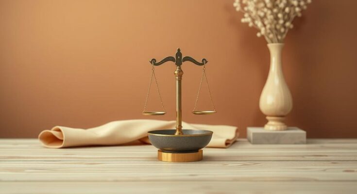 A calm and serene image of a balanced scale in soft browns, symbolizing harmony and reflection for Libra.