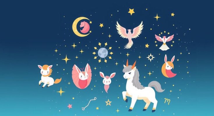Artistic representation of zodiac signs with celestial themes and airy hues, showcasing the harmony of astrology and communication.