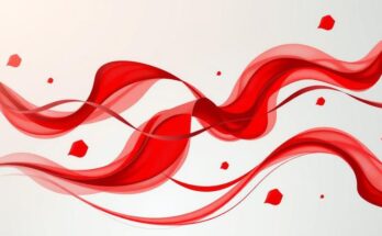 A harmonious scene featuring vibrant red hues symbolizing Scorpio, with abstract shapes representing bonding and improvement.