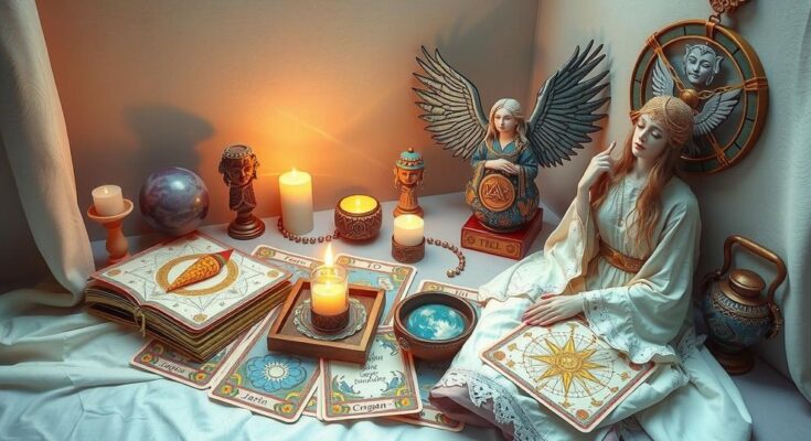 Tarot cards and astrological symbols representing zodiac signs and their guidance for May 16.