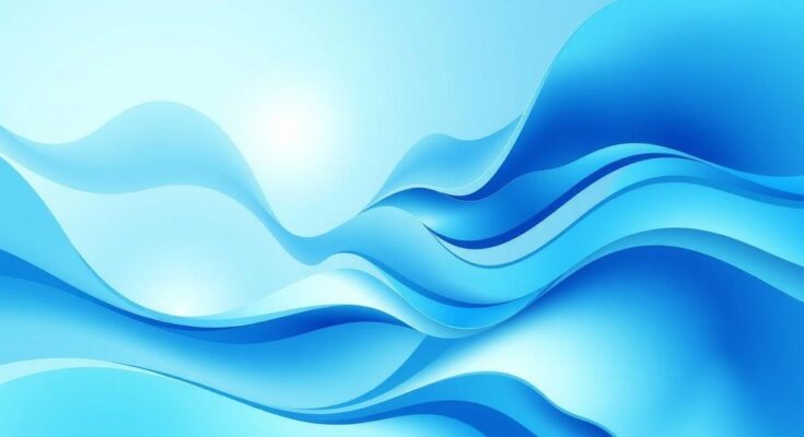 A sky blue abstract design symbolizing positivity and balance in life.