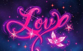 Astrological symbols in vibrant colors with celestial motifs representing love and connections.