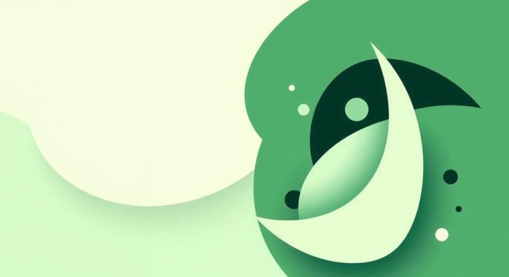 Pistachio green abstract geometric design symbolizing harmony and balance in daily life.