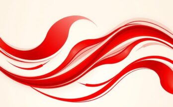 A vibrant red abstract design symbolizing improved bonds and positive energy for the day ahead.