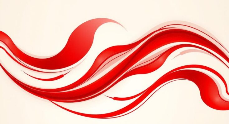 A vibrant red abstract design symbolizing improved bonds and positive energy for the day ahead.