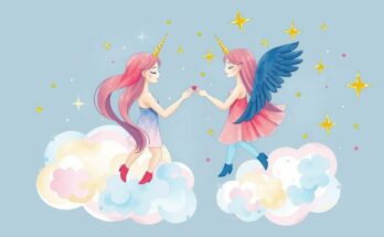 Gemini horoscope symbolism with stars and zodiac signs in pastel colors