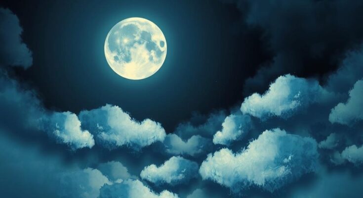 A cozy nighttime scene with a serene moonlight glow, symbolizing communication and intimacy.