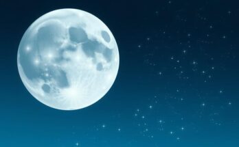 A serene night sky with stars and a moon, capturing a peaceful moment of reflection and receiving.