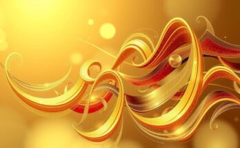Golden abstract design representing innovation and positivity in finances and relationships.