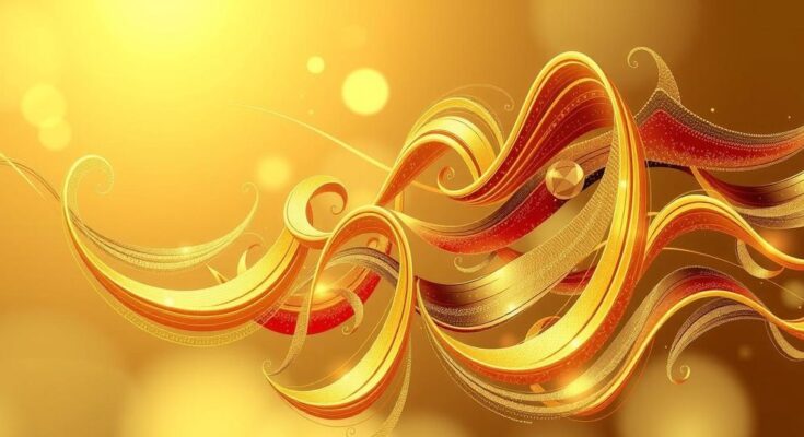 Golden abstract design representing innovation and positivity in finances and relationships.