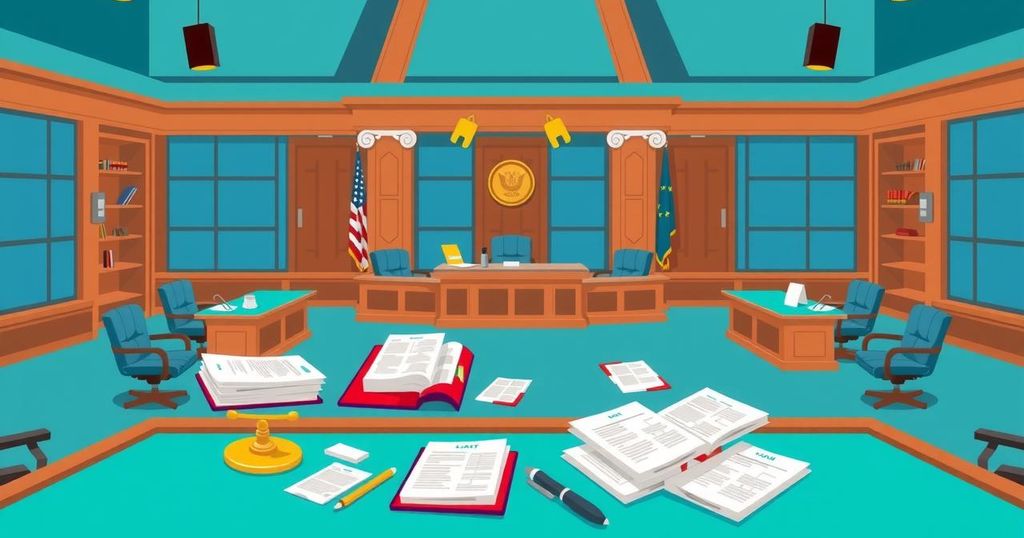 A colorful illustration depicting elements of Congress, budget discussions, and legislative processes.