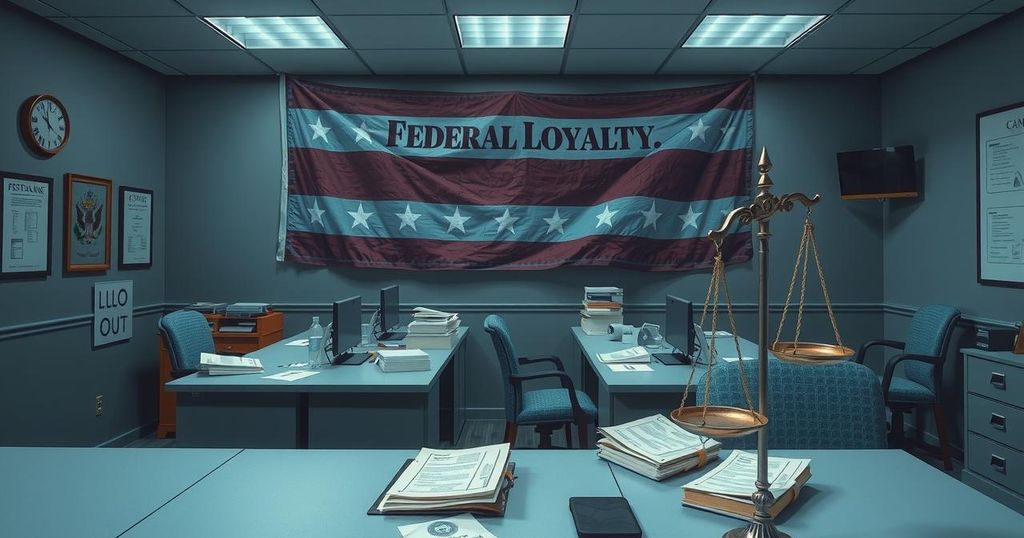 A visual representation of a changing federal workforce emphasizing loyalty and political priorities.