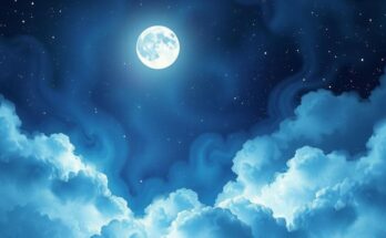 A serene cosmic scene with zodiac symbols, starry sky, and tranquil moonlight, symbolizing universal love tests.