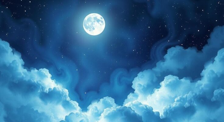 A serene cosmic scene with zodiac symbols, starry sky, and tranquil moonlight, symbolizing universal love tests.