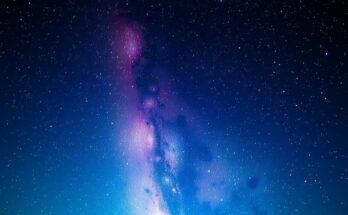 A starry night sky with constellations and a vibrant celestial scene symbolizing astrology and energy shifts.