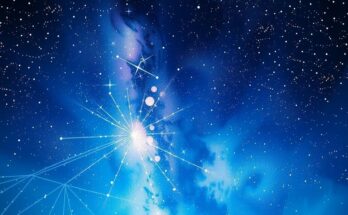 A vibrant night sky filled with stars and constellations, capturing the essence of the Aquarius astrological sign.