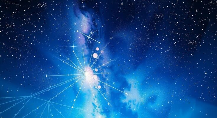 A vibrant night sky filled with stars and constellations, capturing the essence of the Aquarius astrological sign.